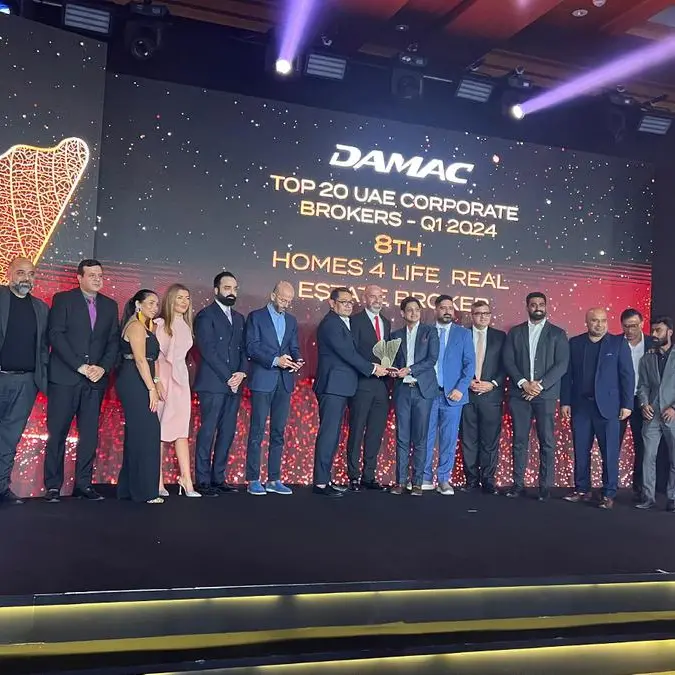 Homes 4 Life Real Estate achieves 8th place at DAMAC Top 20 UAE Corporate Brokers Q1 2024 Awards