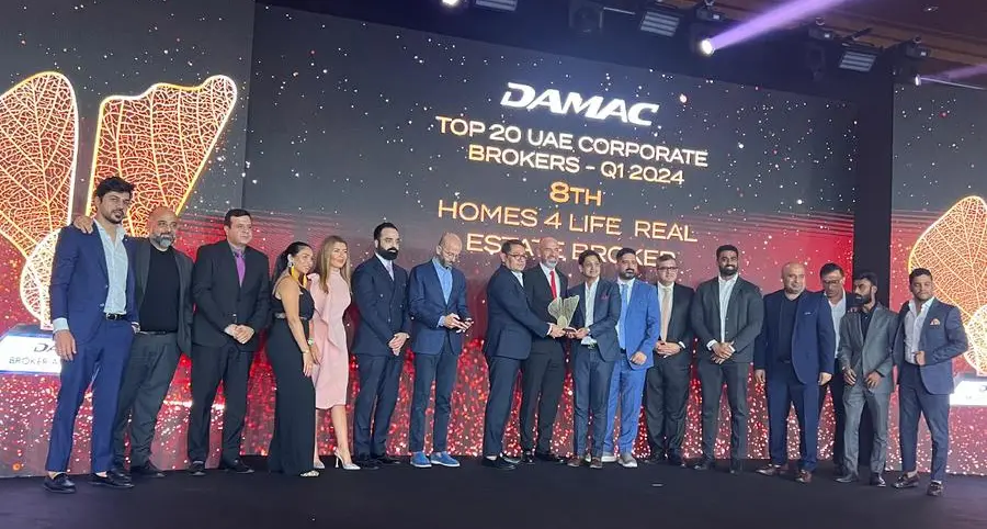 Homes 4 Life Real Estate achieves 8th place at DAMAC Top 20 UAE Corporate Brokers Q1 2024 Awards