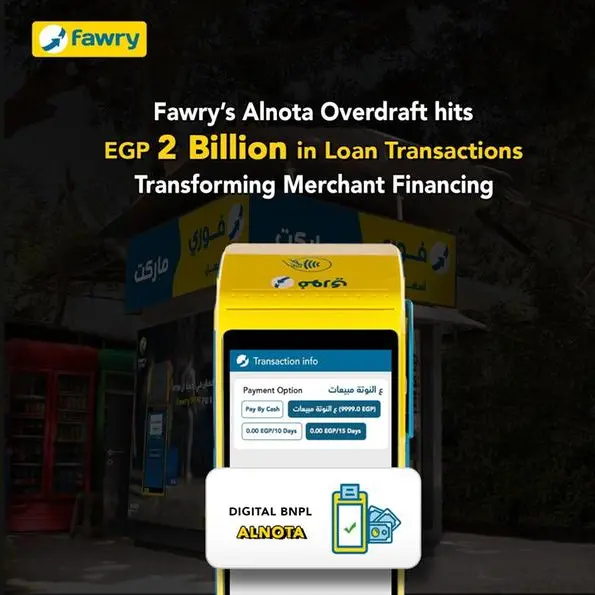 Fawry’s digital BNPL solution for merchants, “Alnota” Overdraft, surpasses EGP 2bln in total loan transactions