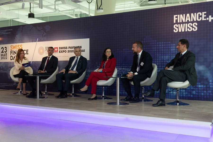 Bundeskanzler Ueli Maurer eröffnete den Swiss Finance Day im Schweizer Pavillon an der Expo 2020 Dubai