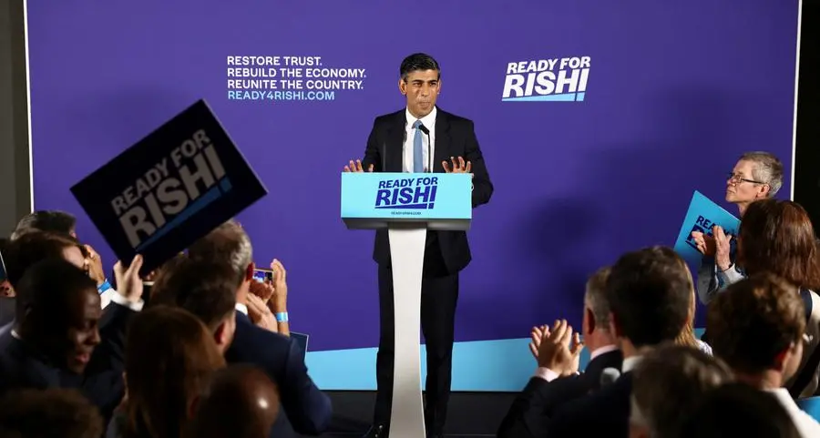UK senior lawmaker Stride backs Sunak for PM and party leader