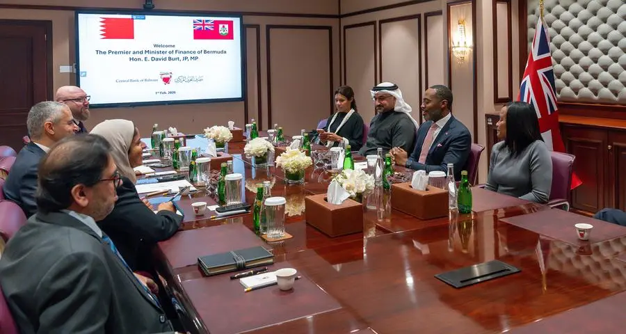 As part of official visit to the Kingdom the Premier of Bermuda visits the Central Bank of Bahrain