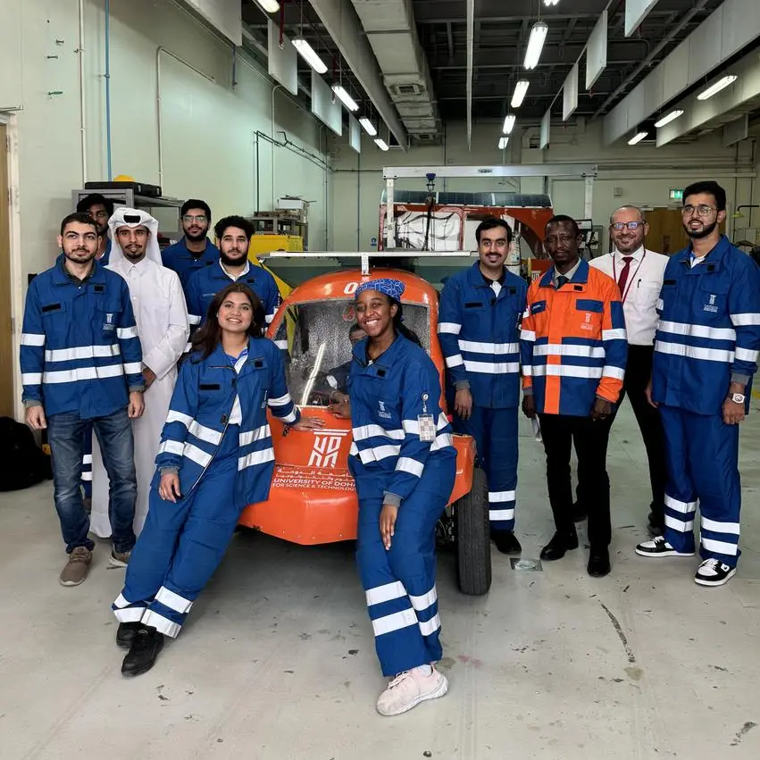 Students from UDST built a solar-powered car to compete in the 2024 Sasol Solar Challenge