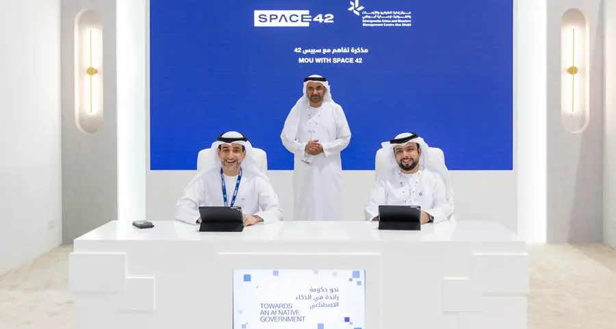 Emergencies Crises and Disasters Management Centre Abu Dhabi signs MoU with Space42 at GITEX 2024