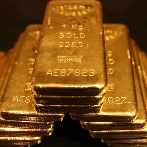 Gold climbs 1% on softer dollar, rate-hike fears weigh