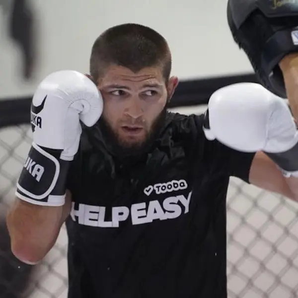 Khabib’s official training gloves will be sold at Tooba Charity Auction in Dubai