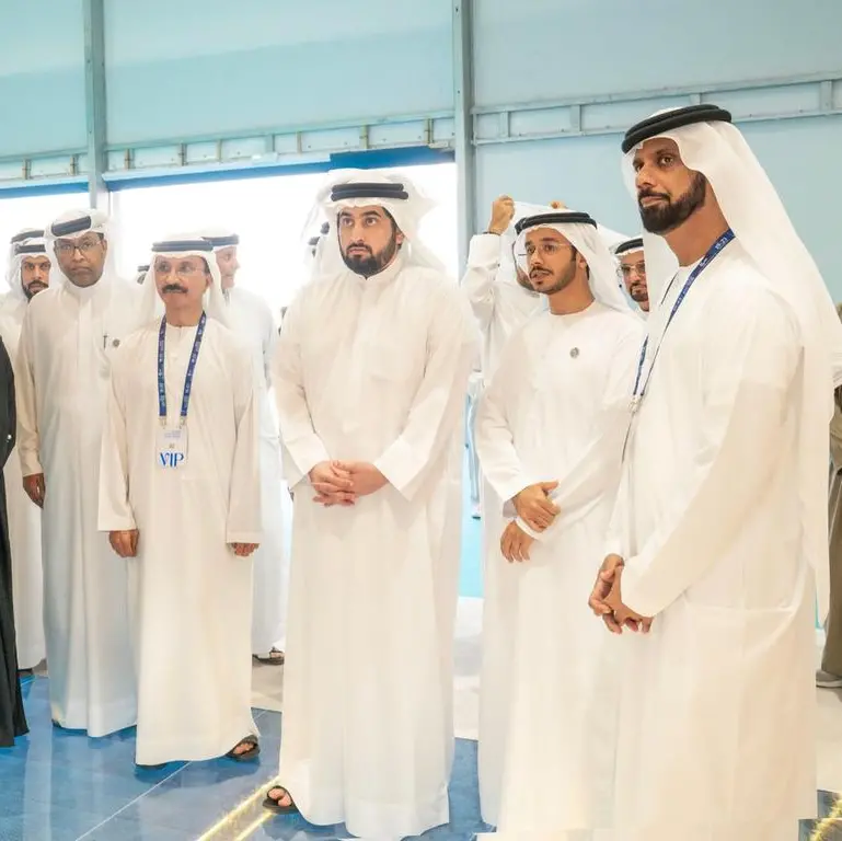 Ahmed bin Mohammed visits the Dubai Maritime Authority’s stand during the opening of the Dubai International Boat Show