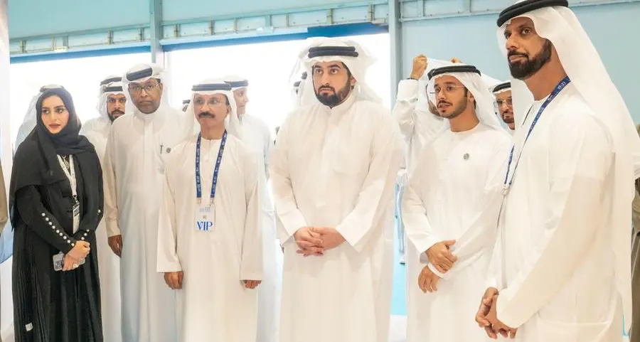 Ahmed bin Mohammed visits the Dubai Maritime Authority’s stand during the opening of the Dubai International Boat Show