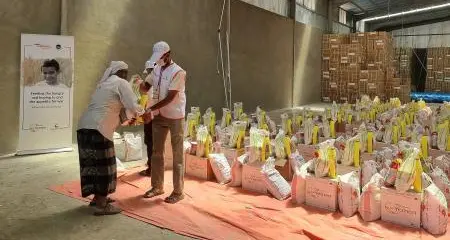 Aster Volunteers donate 75 tonnes of food to 1500 underprivileged families in Yemen