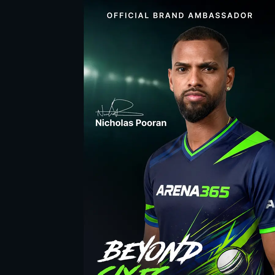 Arena365 introduces a new model for athlete partnerships with T20 cricket superstar Nicholas Pooran
