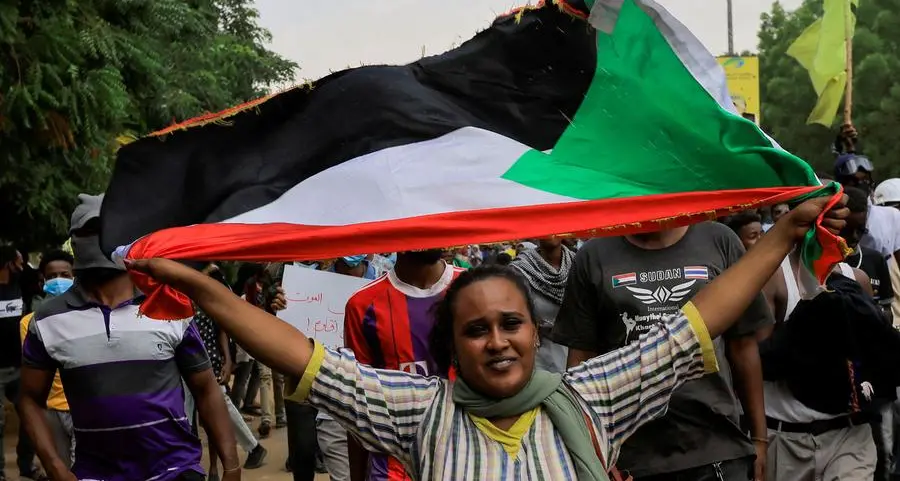 Protesters gather in Sudan on coup anniversary amid internet blockage
