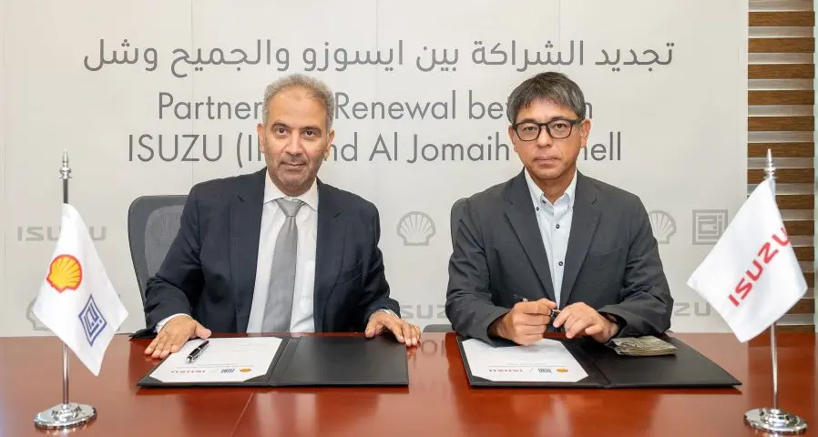 Al Jomaih and Shell Lubricating Oil Company renews its partnership with Isuzu Motors International FZE