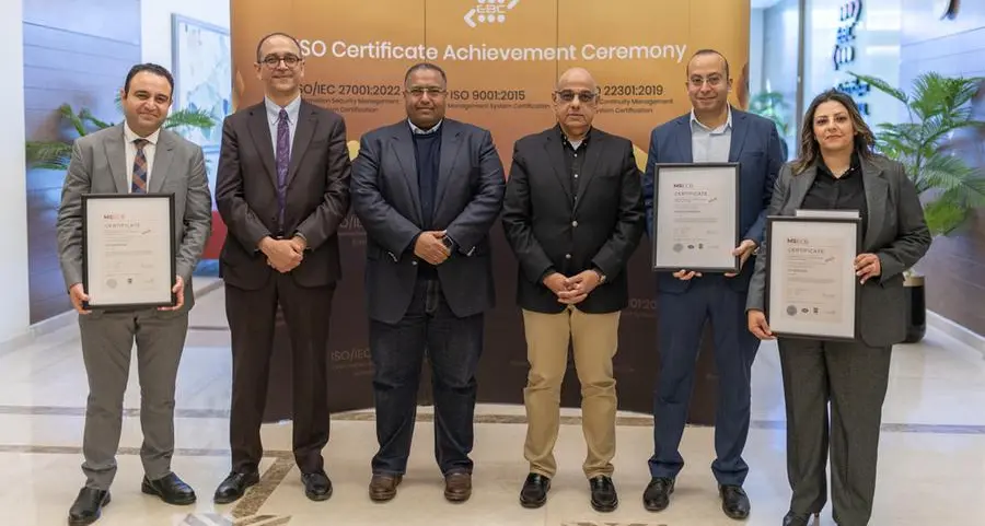 Egyptian Banks Company awarded three ISO certificates