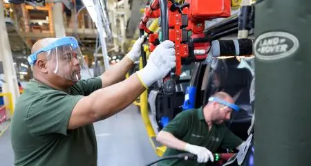 First Range Rover made under social distancing measures comes off Jaguar Land Rover's Solihull production line 