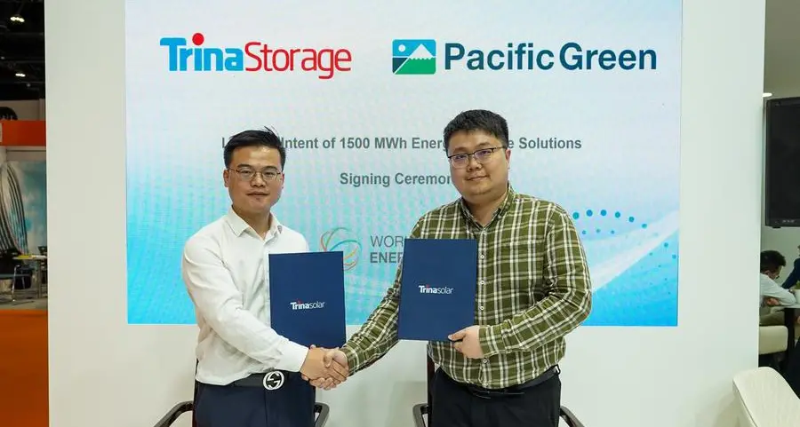 Trina Storage and Pacific Green sign Letter of Intent of 1500 MWh energy storage system at WFES