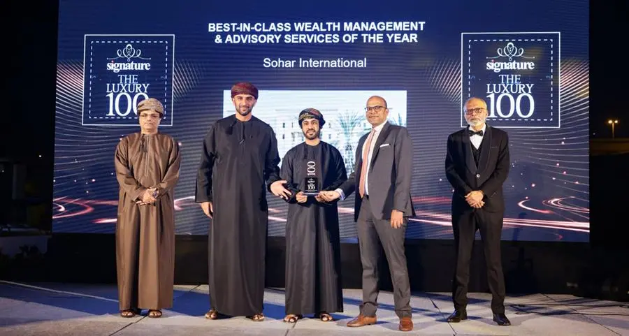 Sohar International awarded ‘Best in Class Wealth Management and Advisory Services'