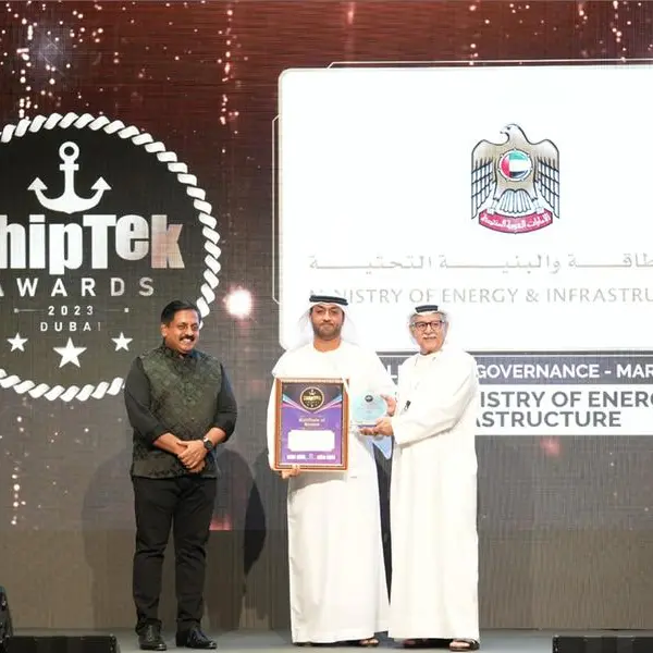 UAE Ministry of Energy and Infrastructure wins “Excellence In Governance - Maritime” award at ShipTek Awards 2023