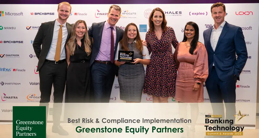 Greenstone wins award for “Best risk & compliance implementation” at MEA Finance awards 2022