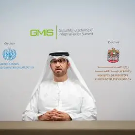 UAE's Minister of Industry and Advanced Technology addresses the 3rd GIMS