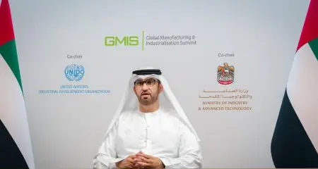 UAE's Minister of Industry and Advanced Technology addresses the 3rd GIMS