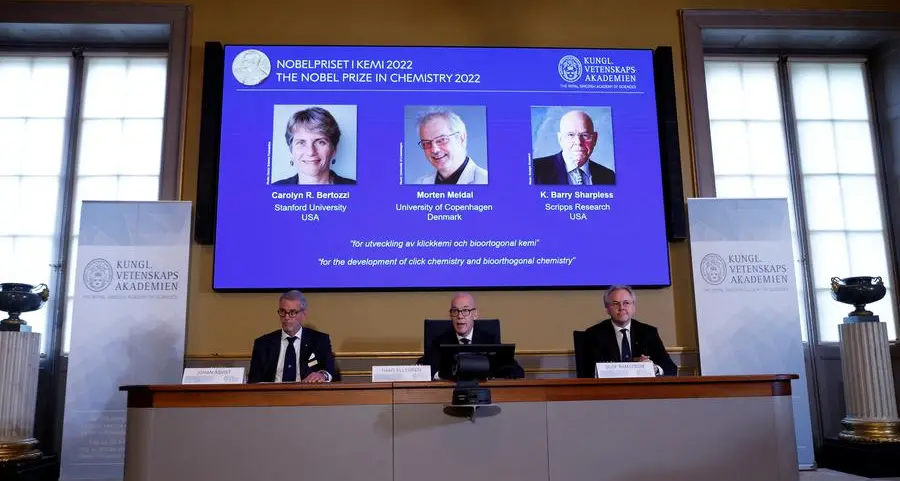 Nobel prize goes to pioneers of molecule-building \"click chemistry\"