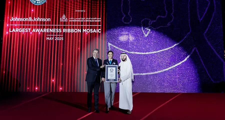 Johnson & Johnson sets Guinness World Record with largest awareness ribbon mosaic