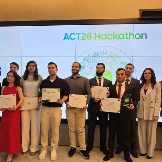 Samsung and UNDP award winners of 'ACT28 AI for Climate' hackathon at The UAE’s AI Retreat 2024