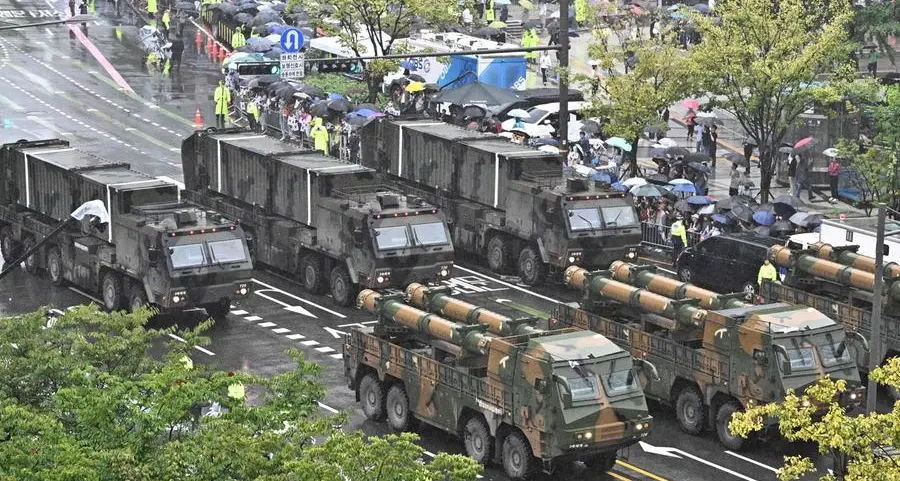 South Korea stages first military parade in a decade