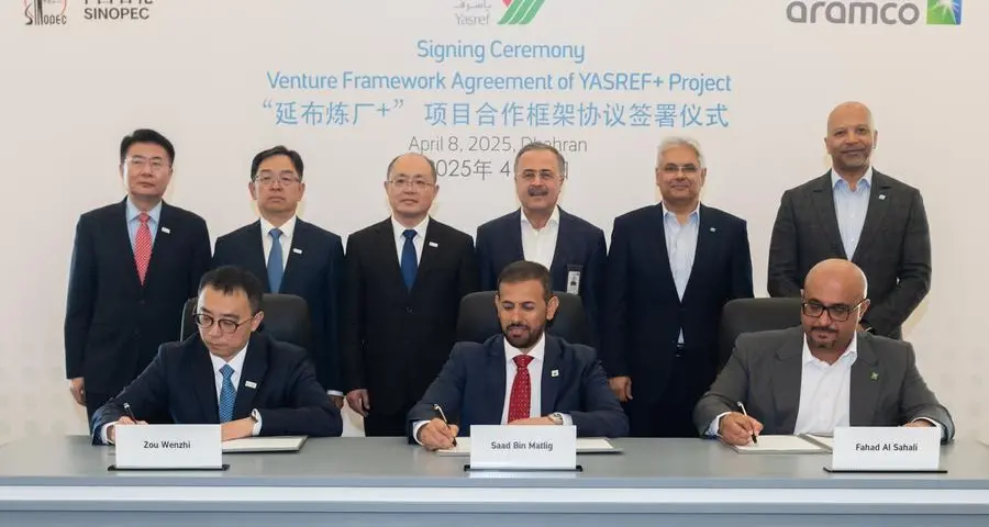 Aramco, Sinopec and Yasref sign Venture Framework Agreement for planned petrochemical expansion