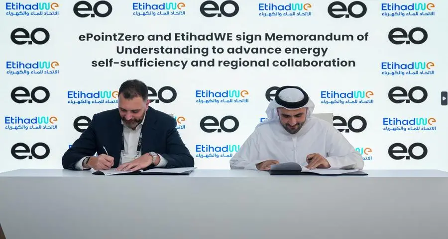 Etihad Water and Electricity signs MoU with ePointZero to enhance energy sustainability in the Northern Emirate