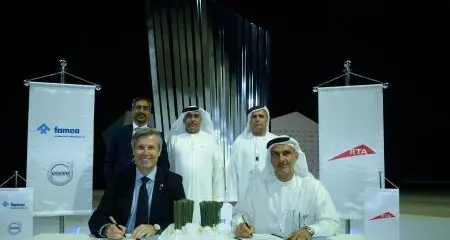 'شركة الفطيم للآليات والماكينات' توقّع عقداً بارزاً مع 'هيئة الطرق والمواصلات' بدبي لتوفير 143 حافلة 'فولفو' فاخرة للتنقّل في المدينة