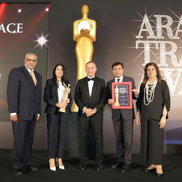 Bahi Ajman Palace Hotel receives coveted \"Best destination wedding hotel\" award at Arabian Travel Awards