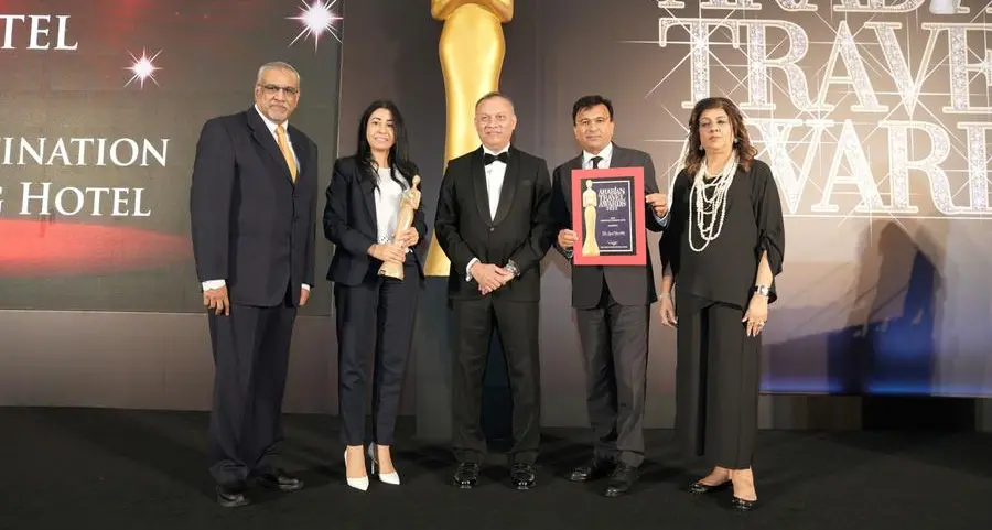 Bahi Ajman Palace Hotel receives coveted \"Best destination wedding hotel\" award at Arabian Travel Awards