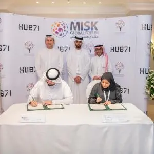 منصة Hub71 ومؤسسة \"مسك\" السعودية توقعان مذكرة تفاهم تهدف إلى تعزيز أوجه التعاون واستفادة روّاد الأعمال من القدرات المتوفرة بسوقي دولة الإمارات والمملكة