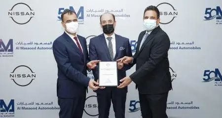 Al Masaood Automobiles receives 'Nissan award of excellence' for outstanding performance