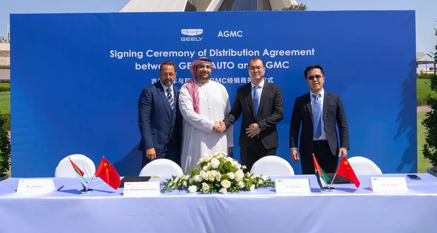 AGMC appointed as the official distributor of Geely Auto in the UAE
