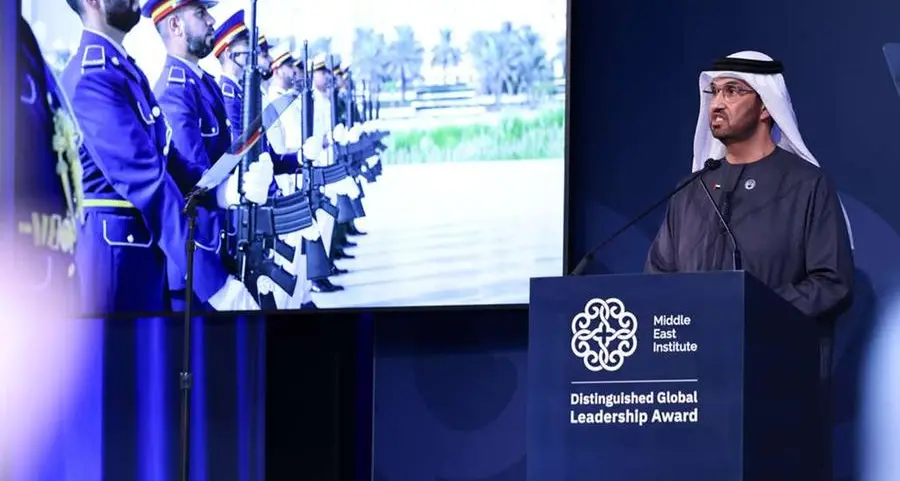 Dr. Sultan Al Jaber dedicates MEI’s Leadership Award to the UAE President and frontline workers