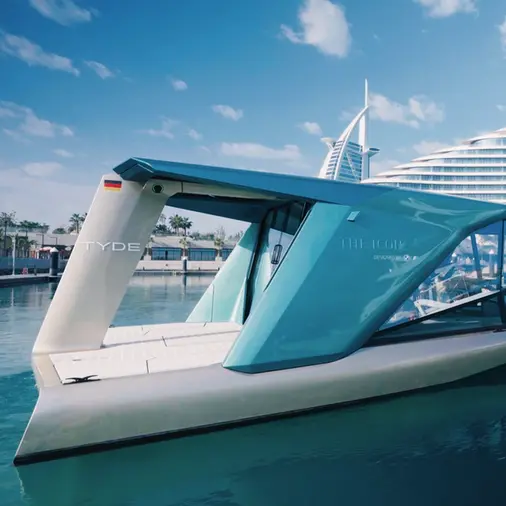The Icon, the world’s first emissions-free yacht arrives at Madinat Jumeirah