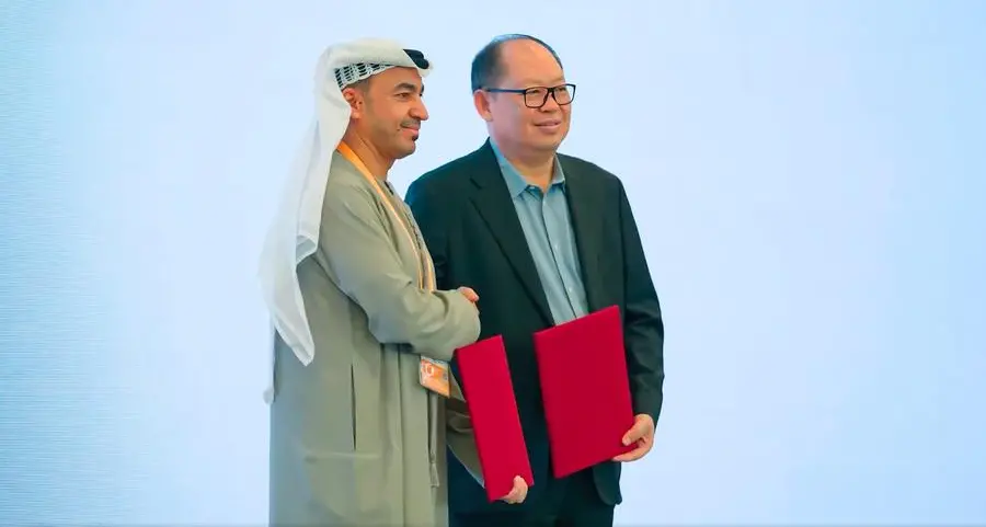 Theyab bin Mohamed bin Zayed witnesses the signing of a landmark joint venture agreement