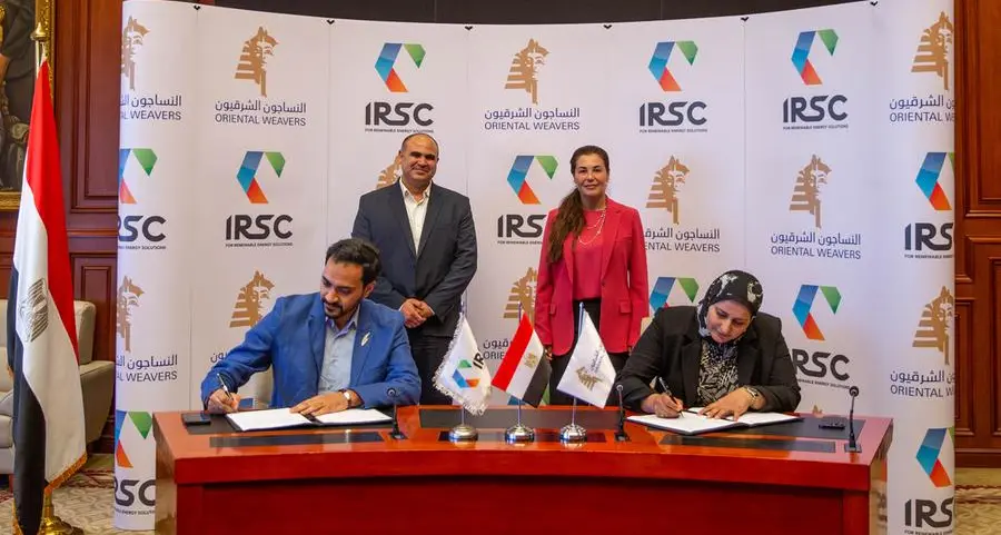 Oriental Weavers is contracting with IRSC to operate one of its factories in the 10th of Ramadan City with solar energy