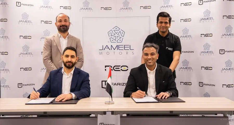 Jameel Motors Farizon UAE and Neo Mobility sign strategic MoU for 100 electric panel vans