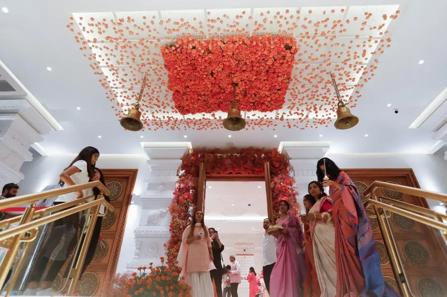 People visit the newly inaugurated Hindu Temple in Dubai, United Arab Emirates, October 4, 2022. REUTERS/Rula Rouhana