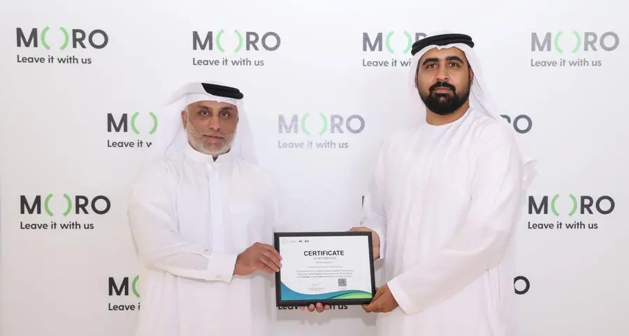 Moro Hub commends Al Madallah Healthcare Management's efforts to sustainability with a green certificate