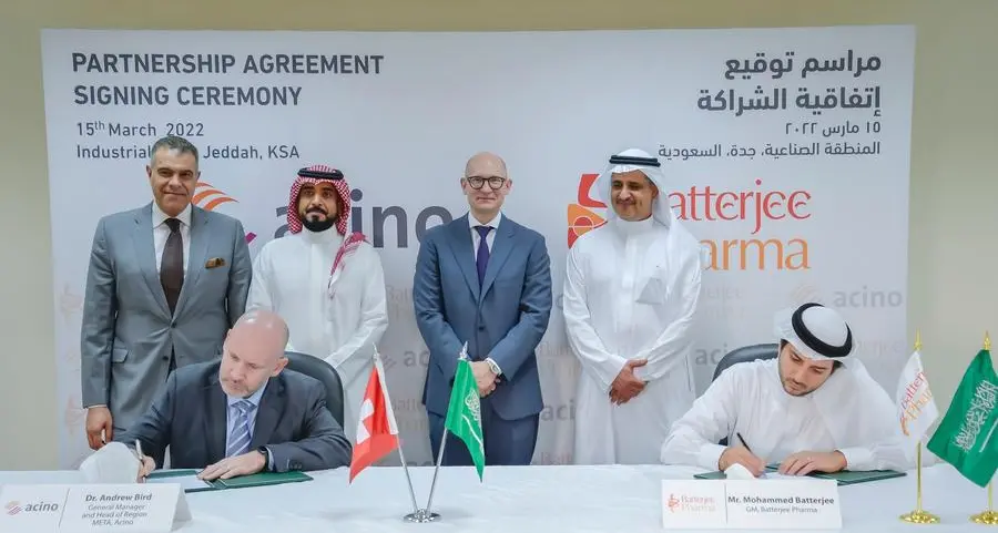 Acino and Batterjee Pharma sign partnership agreement support Saudi Arabia’s Health Sector Transformation Programmme