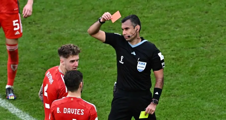 Wales goalkeeper Hennessey gets first red card of World Cup