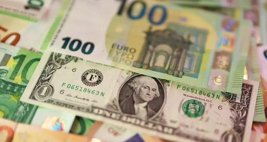Dollar set for second weekly drop, euro steadies near pre-war levels