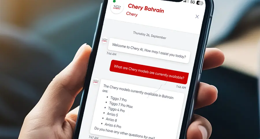 Chery launches Bahrain’s 1st Generative AI-powered virtual assistant within the automotive sector