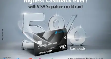 Burgan Bank rewards its customers with the highest assured cash back of 5% when using Visa Signature credit card