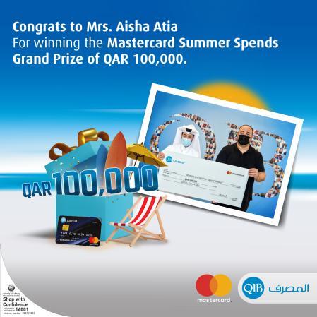 QIB announces the grand prize winner of its Mastercard&nbsp;summer campaign worth QR 100 thousands