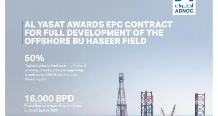 ADNOC's Al Yasat Awards EPC contract for full development of the offshore Bu Haseer Field to Abu Dhabi's NPCC